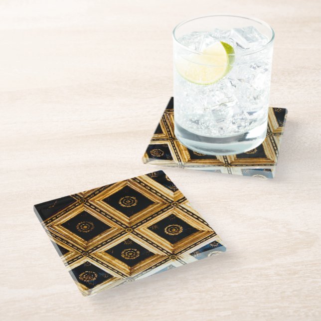 Dessous-de-verre En Verre Architecture Black Gold (Incliné)