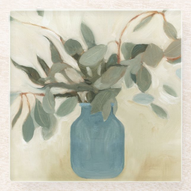 Dessous-de-verre En Verre Arrangement neutre - Feuilles empilés (Devant)