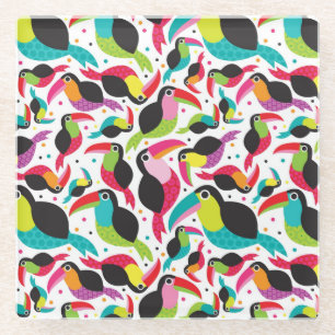 Dessous-de-verre En Verre arrière - plan exotique d'oiseau de toucan du