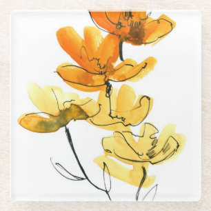 Dessous-de-verre En Verre Arrière - plan floral abstrait