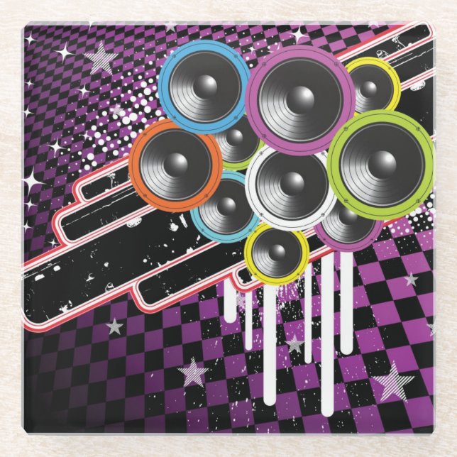 Dessous-de-verre En Verre Arrière - plan grunge (Devant)