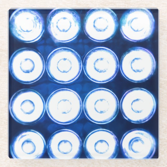 Dessous-de-verre En Verre Arrière - plan LED blanc. (Devant)