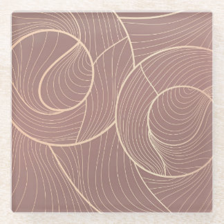 Dessous-de-verre En Verre Arrière - plan Motif Luxury Gold Lines