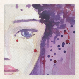 Dessous-de-verre En Verre Arrière - plan peint d'aquarelle