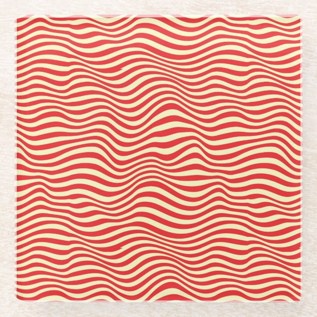 Dessous-de-verre En Verre Arrière - plan rayé (Devant)