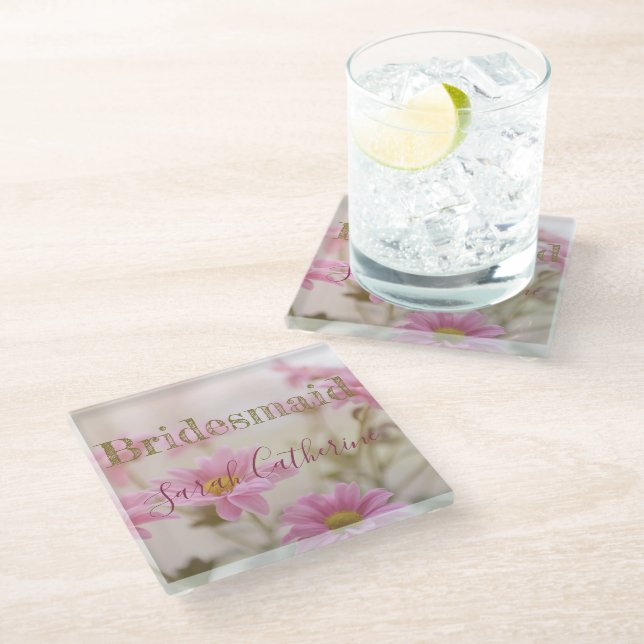Dessous-de-verre En Verre Arrière - plan romantique de marguerites Dessous d (Incliné)