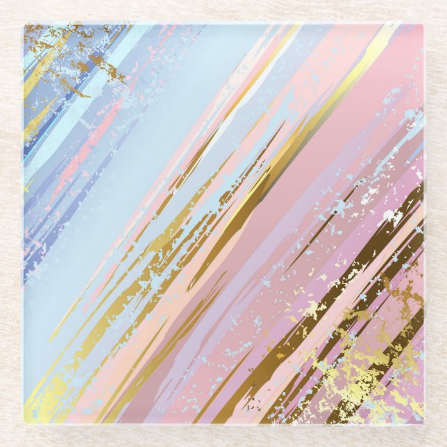 Dessous-de-verre En Verre Arrière - plan rose texturé (Devant)