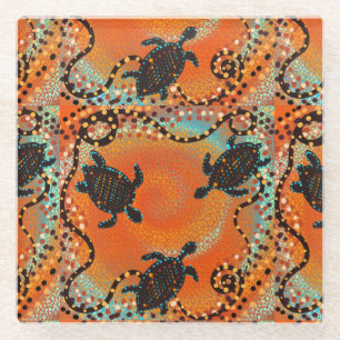 DESSOUS-DE-VERRE EN VERRE ART AUSTRALIE    