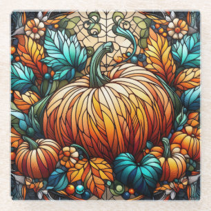 Dessous-de-verre En Verre Art Citrouille en verre tendu