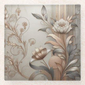 Dessous-de-verre En Verre Art Déco : Botaniques élégantes et luxe géométriqu