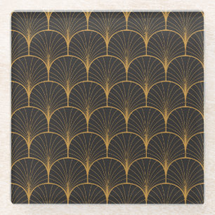Dessous-de-verre En Verre Art Déco, Motif Vintage géométrique.