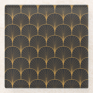 Dessous-de-verre En Verre Art Déco, Motif Vintage géométrique.