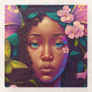 Dessous-de-verre En Verre Art d'Imaginaire Fée Noire Africain