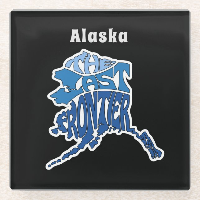 Dessous-de-verre En Verre Art Word du surnom d'Alaska (Devant)