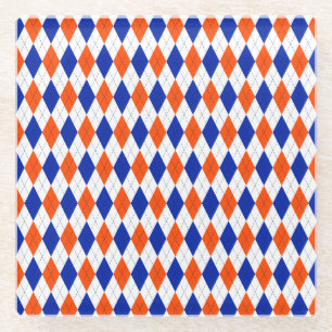 Dessous-de-verre En Verre Arylge orange et diamant bleu