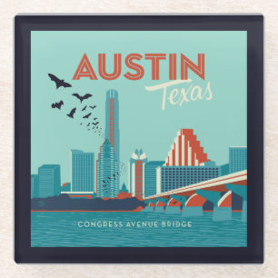 Dessous-de-verre En Verre Austin, Texas   Pont de l'Avenue du Congrès
