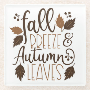 Dessous-de-verre En Verre Automne Breeze Feuilles d'automne