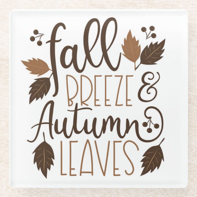 Dessous-de-verre En Verre Automne Breeze Feuilles d'automne (Devant)
