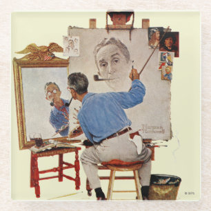 Dessous-de-verre En Verre Autoportrait triple