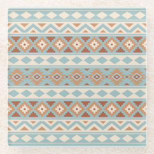 Dessous-de-verre En Verre Aztec Essence Ptn IIIb Blue Cream Terracottas