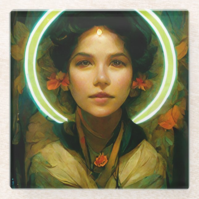 Dessous-de-verre En Verre Bague De Lumière Imaginaire Sci-fi (Devant)