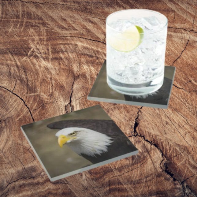 Dessous-de-verre En Verre Bald Eagle Strength – Bold Coaster Set (Créateur téléchargé)