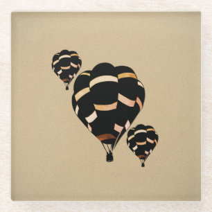 Dessous-de-verre En Verre Ballons à air chaud rustiques