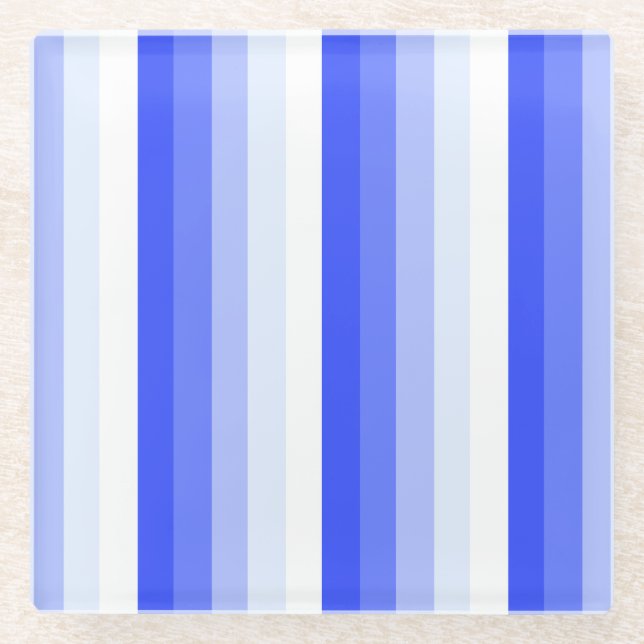 Dessous-de-verre En Verre Bandes d'ombre bleu royal (Devant)