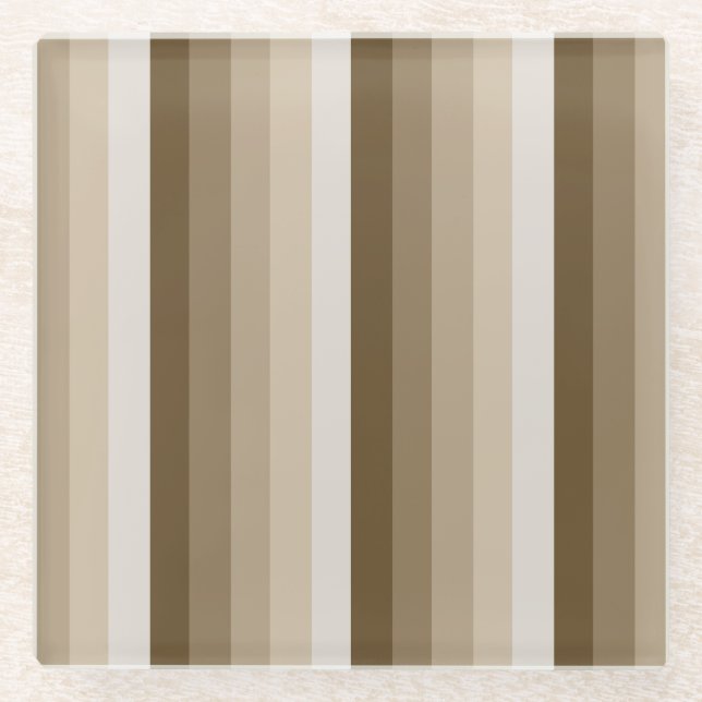 Dessous-de-verre En Verre Bandes d'ombre Brown (Devant)
