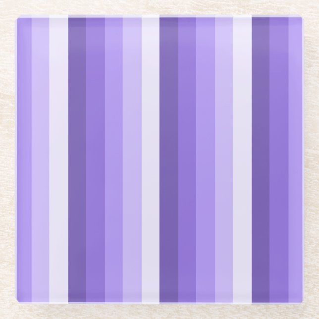 Dessous-de-verre En Verre Bandes d'ombre violette (Devant)