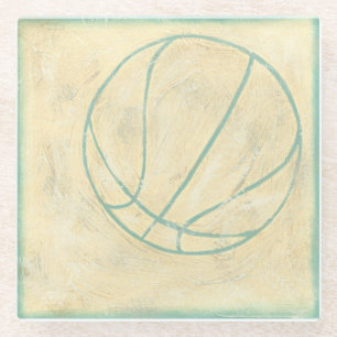 Dessous-de-verre En Verre Basket-ball bleu par Chariklia Zarris