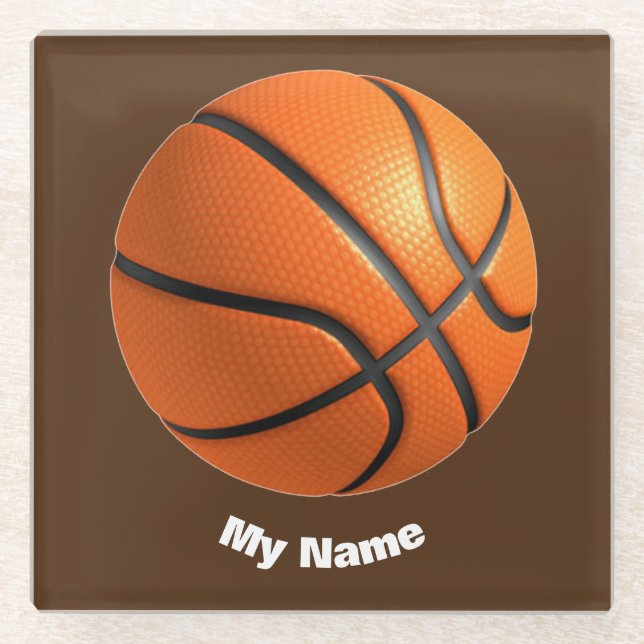 Dessous-de-verre En Verre Basket-ball Votre nom (Devant)