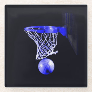 Dessous-de-verre En Verre Basket bleu
