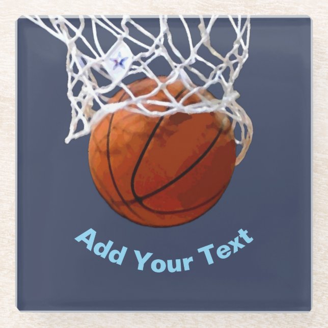 Dessous-de-verre En Verre Basketball Your Name Text Message Slogan Custom (Devant)