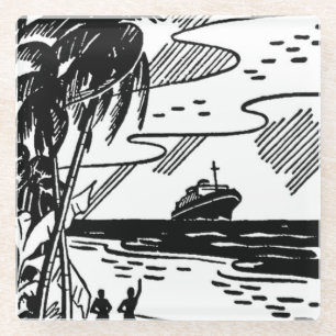 Dessous-de-verre En Verre Bateau de croisière rétro