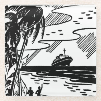 Dessous-de-verre En Verre Bateau de croisière rétro