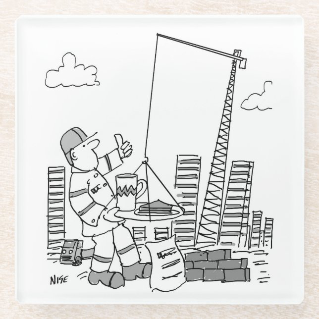 Dessous-de-verre En Verre Bâtiment chantier de construction Dépassement de l (Devant)