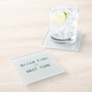 Dessous-de-verre En Verre Beach Time est le meilleur temps
