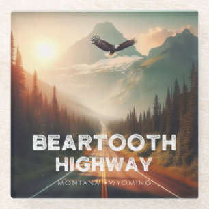 Dessous-de-verre En Verre Beartooth Highway Montana Aigle Wyoming