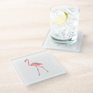 Dessous-de-verre En Verre Beau Flamant rose rose