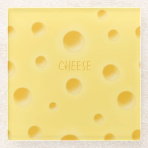 Dessous-de-verre En Verre Beau fromage suisse fantaisiste personnalisable