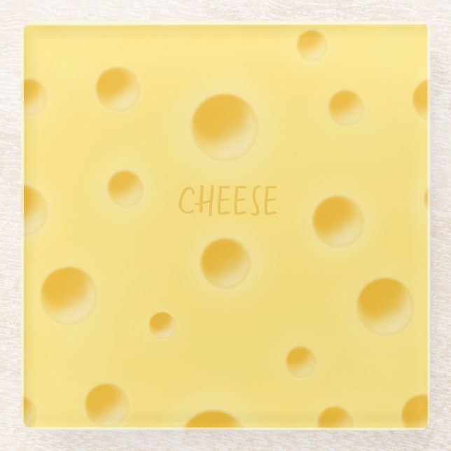 Dessous-de-verre En Verre Beau Fromage Suisse Whimsical Personnalisable (Devant)