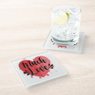 Dessous-de-verre En Verre Beaucoup d'amour, grand coeur