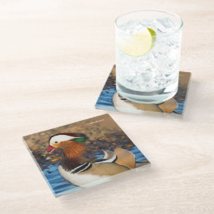 Dessous-de-verre En Verre Belle Chatty Mandarin Canard à l'étang