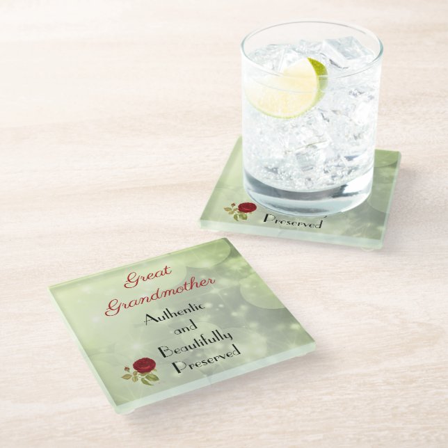 Dessous-de-verre En Verre Belle citation Great Grand-mère (Incliné)