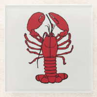 Belle Homard dessous de verre de plage Nautique ve