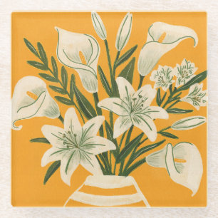 Dessous-de-verre En Verre Belles Fleurs