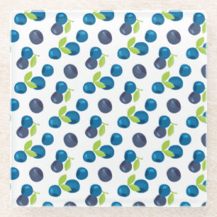 Dessous-de-verre En Verre Berries Vintage Blueberry Bilberry Illustration