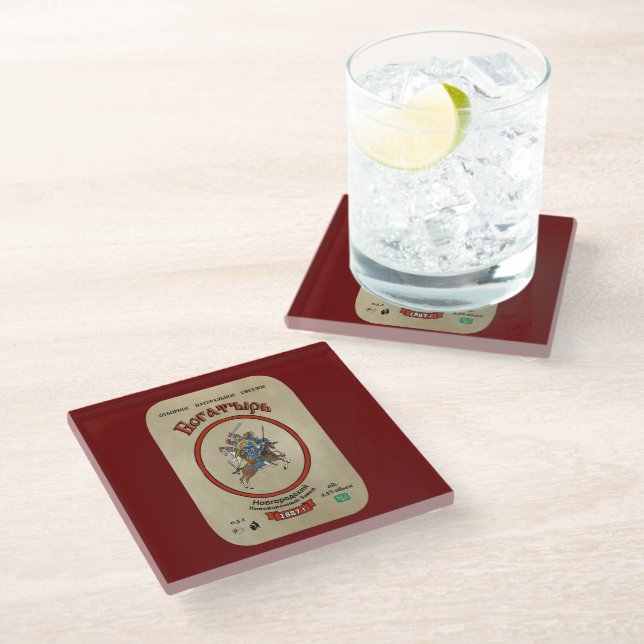 Dessous-de-verre En Verre Bière russe Bogatyr (Incliné)