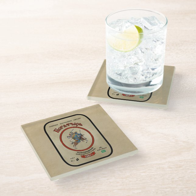 Dessous-de-verre En Verre Bière russe Bogatyr (Incliné)